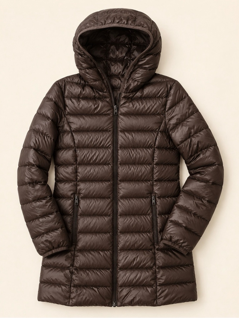 The Group Babaton Foundation Puffer -Hooded Packable Down Coat - Brown